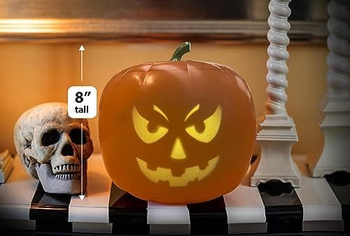 ANIMAT3D Jabberin Jack Rockin Jack Edition Talking Animated Pumpkin with Built in Video Projector & Speaker Plug'n Play 3