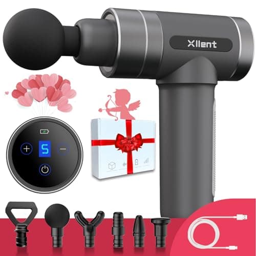 Xllent Mothers Day Gifts for Mom - Gifts for Mom,Massage Gun Deep Tissue Portable Super Quiet Electric Percussion Muscle Massager - Mothers Day,Mothers Day Gifts for Wife(Gray)