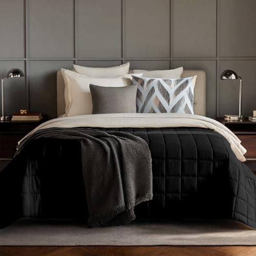 HomeSmart Weighted Blanket King Size 30lbs, Heavy Weight Blanket, Soft Breathable Fabric, Black