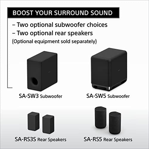 Sony HT-A7000 7.1.2ch 500W Dolby Atmos Sound Bar Surround Sound Home Theater with DTS:X and 360 Spatial Sound Mapping, works with Alexa and Google Assistant,Black 5