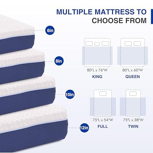 Gelsea 6 Inch Full Size Mattress, Gel Cooling Memory Foam Mattress in A Box, Medium Firm Feel for Back Pain Relief, CertiPUR US Certified 7