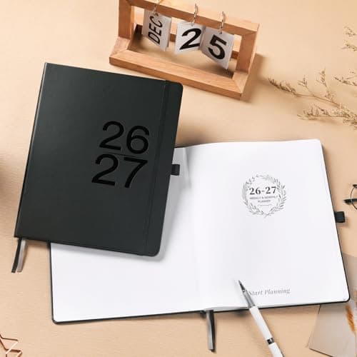 2026-2027 Planner - Weekly Monthly Planner 2026-2027, 8" x 10", JUL.2026 - JUN. 2027, Academic Calendar with Weekly Note Page, Hardcover, Pen Loop, Elastic Band, Inner Pocket 7