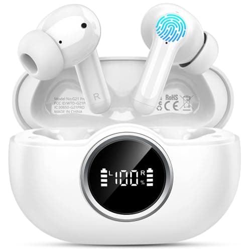 Wireless Earbuds, 2025 Bluetooth 5.4 Headphones 3D Stereo Hi-Fi Bass Ear Buds, 4 ENC Noise Cancelling Mic, 40+Hrs USB-C in-Ear Earphone Sport, IP-X7 Waterproof Workout Gym for Android iOS Laptop Pad