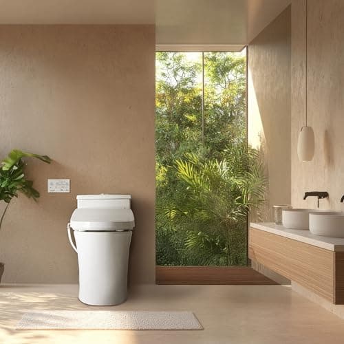 SmartBidet® SB-2400 Advanced Electric Smart Bidet™ Slim Profile Seat in Round White with Remote Control, LED Night Light, Stainless Steel Nozzle, Heated Seat, Warm Dryer 2