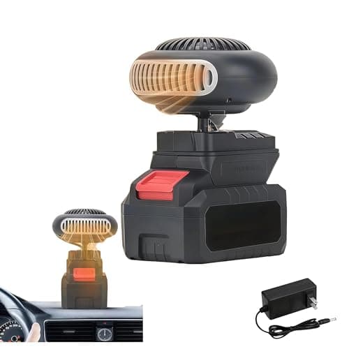 Battery Operated Heater for Indoor & Car – 1500mAh Rechargeable Space Heater with Anti-Tilt Safety, Quiet Fast Heatin & Defogging For temporary heating