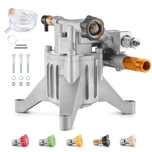 VEVOR Pressure Washer Pump, 7/8" Shaft Vertical, 3300 PSI, 3.0GPM, Replacement Power Washer Pumps Kit with 5 Nozzles, Hardware and Siphon Tube, Compatible with RYOBI, Honda, Briggs and Stratton