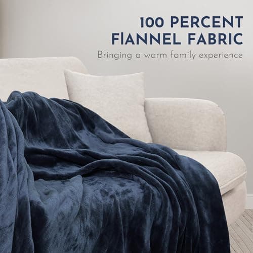 ONDAN Electric Heated Blanket 62"x84" Twin Size Flannel Heated Blanket, Cozy & Warm for All Night, 4 Heat Settings & 10 Hours Auto Off, Machine Washable,Dark Blue 6