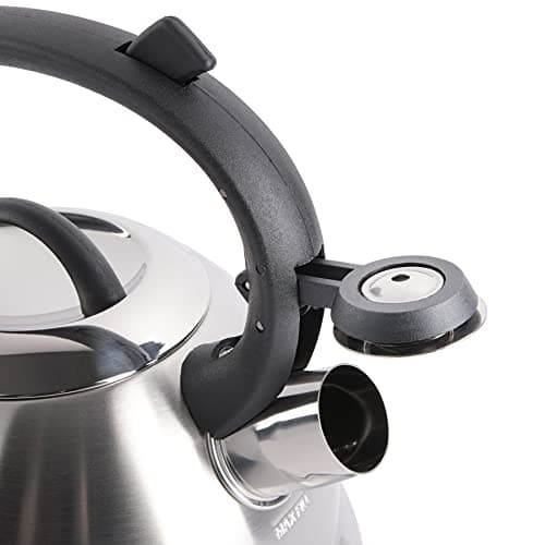 Mr. Coffee Flintshire 1.75-Quart Stainless Steel Whistling Tea Kettle – Brushed Satin Finish Stove-Top Kettle for Boiling Water 5