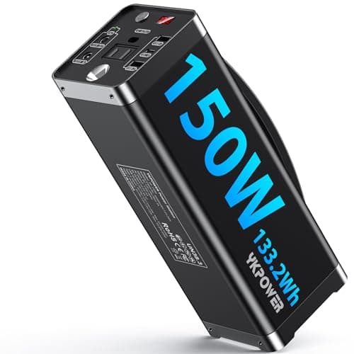YKPOWER Portable Power Station 150W, 133.2 Wh/36000mAh Fast Charging, Rechargeable Generator with 5 Outputs, AC Outlets Power Bank with LED Light for Backup Home Outdoor Emergency Travel Camping RV
