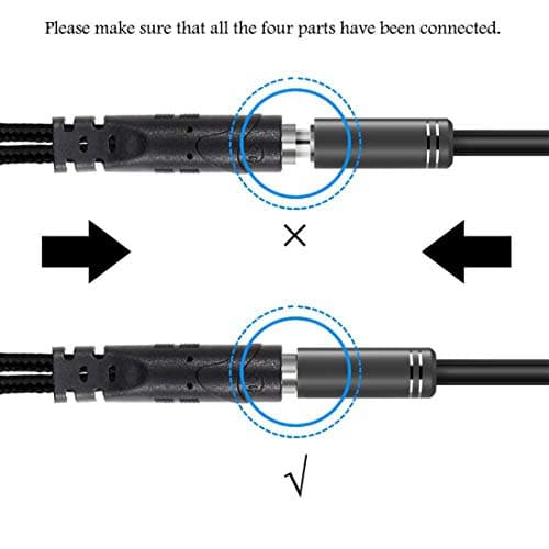 ENVEL Headset and Microphone Splitter Cable for PC Audio Jack Headphones Adapter Convertors 3.5mm Female to Dual Male for Computer Simultaneously Y Splitter 6