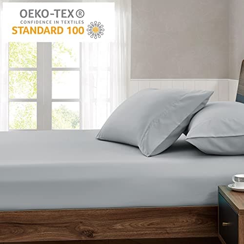 FreshCulture Twin XL Fitted Sheet Only 2 Pack - Hotel Quality Fitted Sheet - Ultra Soft & Breathable - Brushed Microfiber - Deep Pocket - Cooling Fitted Sheets for Twin XL Size Bed (Light Grey) 7