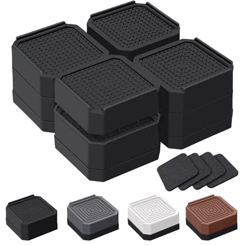 ANNKUT Bed Risers and Furniture Risers, Heavy Duty Adjustable Lifting Blocks for Couches, Desks, and Chairs, Elevates 1.5 or 3 Inches, Holds up to 4000 lbs (Black)