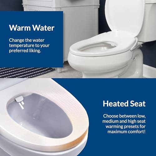Bio Bidet BB500 Heated Electric Bidet Seat with Warm Water Wash, Night Light, Low Profile Design, Elongated 6