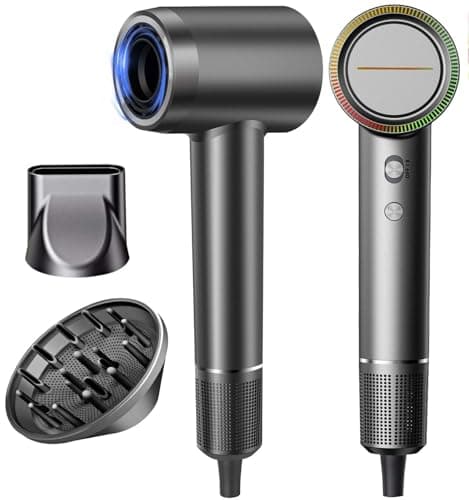 Hair Dryer with Diffuser 180000 RPM High Speed Fast Drying Portable Lightweight Ionic Blow Dryer for Curly Hair