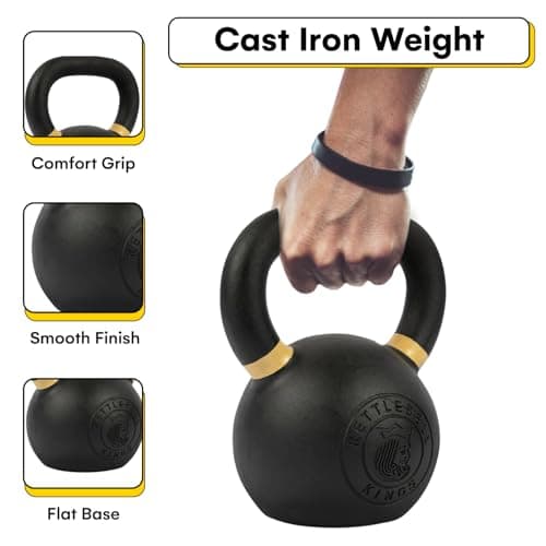 Kettlebell Kings Powder Coated Kettlebell, 14KG/31LB, Cast Iron, Black, Ideal for Home Gym 5