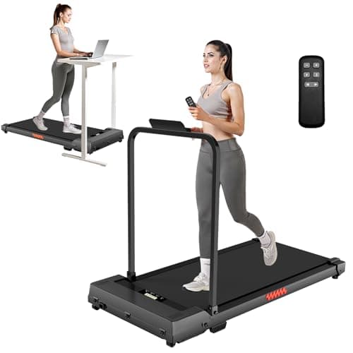 Walking Pad Treadmill, 3.0HP Walking Pad with Handle Bar, Foldable Treadmills for Home Office, Running Machine with LED Display & Remote Control, 20" Widened Running Belt, 300 Lbs Capacity