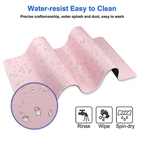 Jahosin Large Gaming Mouse Pad with Stitched Edges,[27.5x11.8In] Extended Mouse Pad with Non-Slip Natural Rubber Base for Gamer/Desktop/Office/Home (70x30 Pinkus) 6