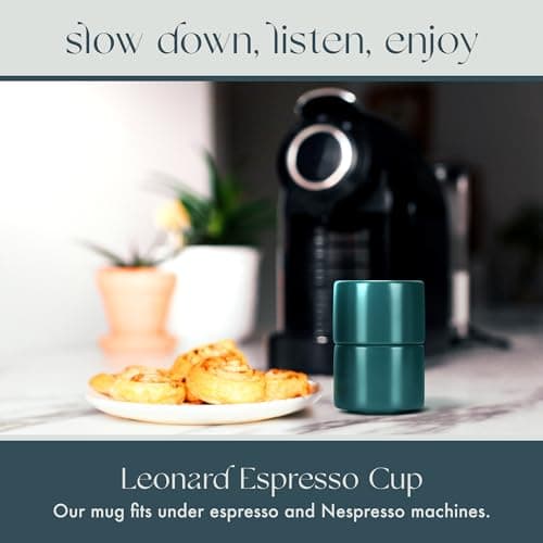 Folk Ceramics Leonard Ceramic Espresso Cups | Modern Stackable Demitasse Mugs for Espresso | Thick Walled, Handleless, Durable, Dishwasher & Microwave Safe | Set of 2, 3oz | Blue Emerald 6