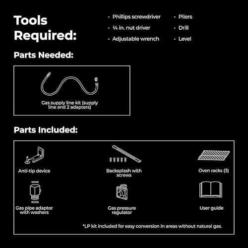 Kenmore 5.6 cu. ft. Front Control Gas Range Oven with 5 Cooktop Burners - True Convection, Air Fry, Turbo Boil, Self Clean, Dishwasher Safe Grates, Three Chrome Racks, LP Kit - Stainless Steel 8