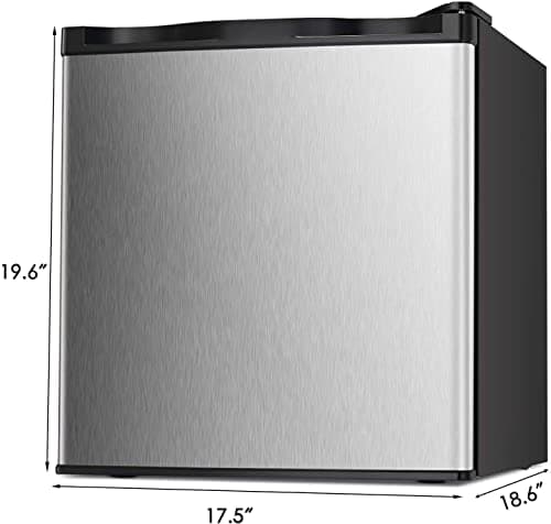 Antarctic Star Upright Freezer 1.1 Cu.ft, Compact Mini Freezer with Reversible Single Door, Temperature Control, Removable Shelves, Small freezer Stainless Steel for Home, Silver 7