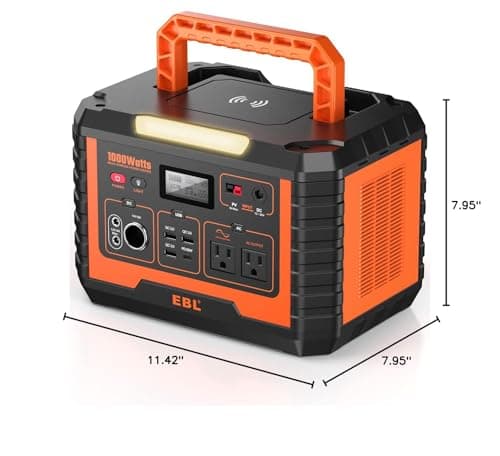 EBL Portable Power Station 1000W, 999Wh Solar Generator 2000W Peak, AC/Wireless Charging/60W USB-C Output, Lithium Battery for Emergency, Home Backup, Camping, RV, Off-Grid Living 9
