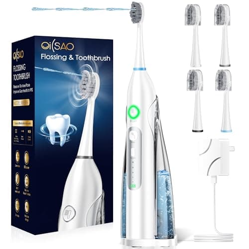 OILSAO 2-in-1 Water Flosser with Electric Toothbrush, 3 Brushing Modes, 5 Flossing Speeds