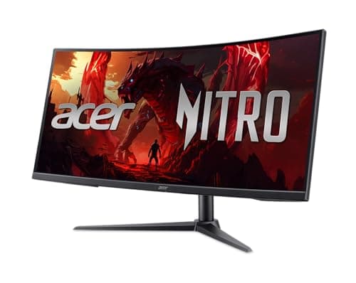 acer Nitro 34” Gaming Monitor | QHD 3440 x 1440 | 1500R 21:9 Curved | AMD FreeSync Premium | 200Hz Refresh Rate | 1ms (VRB) | sRGB 99% | 1 x Display Port 1.4 & 2 x HDMI 2.1 Ports | XZ340CUR X0bmiiphx 9