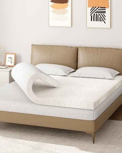 Slumbrae 4 Inch Full XL Mattress Topper, 40D High-Density Memory Foam Mattress Topper Full Extra Long for Dorm Beds, 320GSM Bamboo Viscose Cover Non-Slip Washable College Bed Topper, Gold