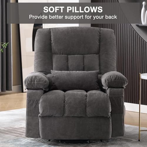 BOSMILLER Power Lift Recliner Chair Recliners for Elderly with Heat and Massage Recliner Chair for Living Room with Infinite Position and Side Pocket,USB Charge Port 5