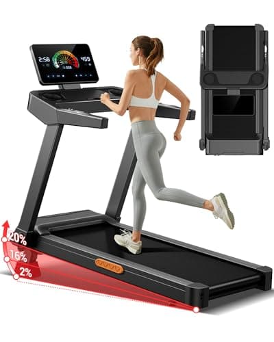 UMAY Treadmill for Home with 20% Manual Incline, 400 lb Capacity - 8.7MPH Compact Folding Treadmill /3.5HP Motor, 42.5" Running Pad & Shock Absorption for Running/Walking