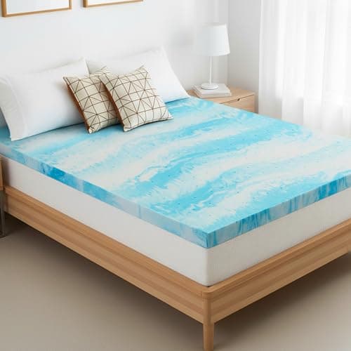 Memory Foam Mattress Topper Twin XL - 3 Inch Gel Infused Bed Toppers, Pressure Relief Mattress Pad for Dorm Room, CertiPUR-US Certified
