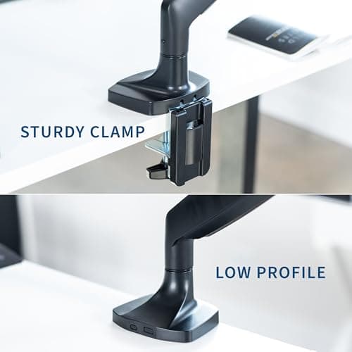 VIVO Premium Aluminum Heavy Duty Single Monitor Arm for Ultrawide Monitor up to 40 inches and 24 lbs, Desk Mount Stand, Pneumatic Height, Max VESA 100x100, Black, STAND-V101Q 7