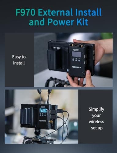 FEELWORLD F7 Plus 7 Inch 1200nit DSLR Camera Field Monitor with F750 4400mAh Battery and Bag High Brightness Touchscreen 3D Lut HDR Waveform F970 Install and Power Kit 4K 60Hz HDMI in Out 6