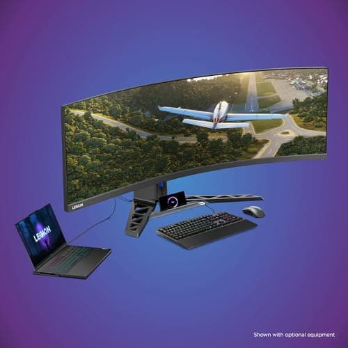 Lenovo Legion R45w-30 Gaming Monitor, 44.5” 32:9 Curved, DualQHD Resolution, 170Hz Refresh, 1ms MPRT, AMD FreeSync Premium Pro, HDR400, KVM, USB-C, RJ45, Lift/Tilt/Swivel Stand, 450 nits, Black 2