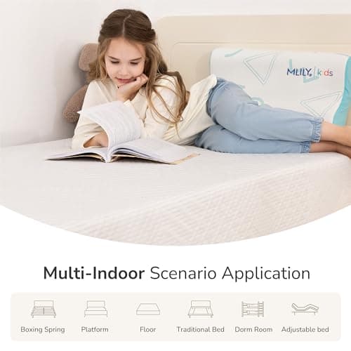 MLILY Twin Mattress in a Box, 6 inch Mattresses for Kids Bed Single Size Daybed Individual Bunk, Memory Foam Medium Firm 7