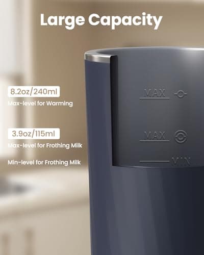 SIMPLETASTE Milk Frother, 4-in-1 Electric Milk Frother and Steamer, Automatic Warm and Cold Foam Maker and Milk Warmer for Latte, Cappuccinos, Dark Blue 5