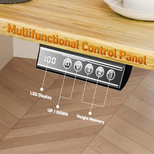 XINYAO Electric Standing Desk Height Adjustable Computer Desk, 48 Inches Sit Stand Desk Workstations with Hook, Ergonomic Table for Home Office Adjust Height Table with Wheels 7