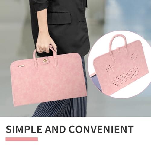 PU Laptop Sleeve Pink With Handle Protective Case Laptop Bag(15.6 inch) 7