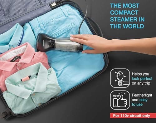 Polardo Travel Garment Steamer - Compact Portable Handheld Clothes Steamer with 360° Anti-Spill Technology, Professional Wrinkle Remover for Travel & Home 5