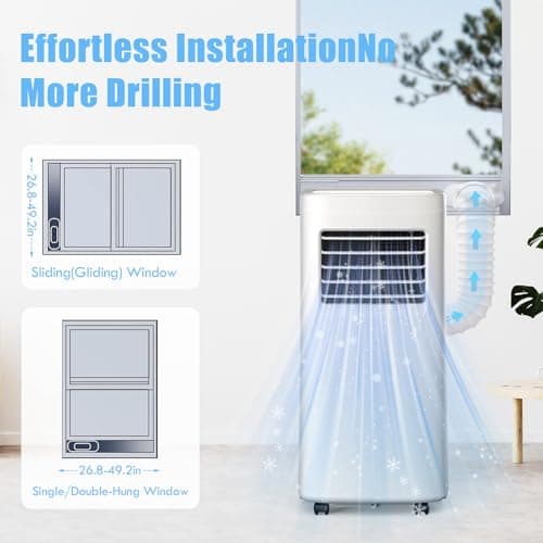Portable Air Conditioners, 3-in-1 8500 BTU Cooling Unit with Fan & Dehumidifier for Room, Quiet Operation, Cools up to 450 sq.ft, Complete Window Installation Kit for Home Office 8