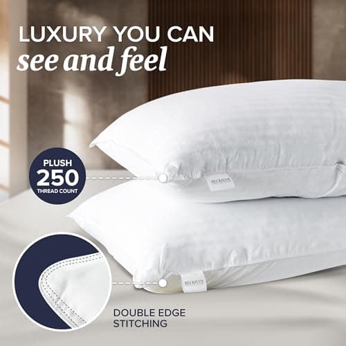 Beckham Hotel Collection Bed Pillows King Size Set of 2 - Down Alternative Pillow for Back, Stomach or Side Sleepers 4