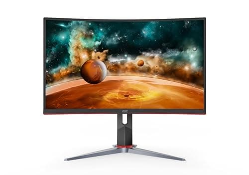 AOC CQ27G2 27" Super Curved Frameless Gaming Monitor QHD 2K, 1500R VA, 1ms, 144Hz, FreeSync, Height adjustable, 3-Yr Zero Dead Pixel, Black/Silver 6