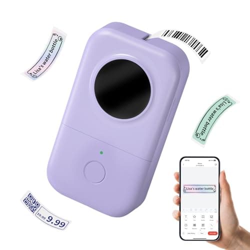 Phomemo D30 Label Makers, Bluetooth Mini Label Maker, Sticker Maker Machine Ideal for Home Office Organization Inkless Thermal Printer Multiple Font Styles & Templates Purple