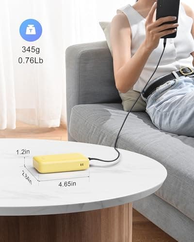 Qecvec Portable Charger 20000mAh, 22.5W Power Bank Fast Charging, High Capacity Cell Phone Portable Power Banks with for iPhone, Samsung, Android etc, Travel Essential (Yellow) 6