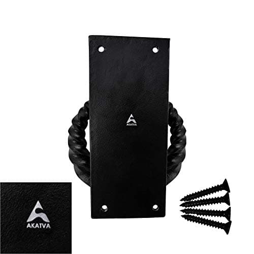 Akatva 'Kasai' Black Cast Iron Door Knocker - Powder Coated Exterior Home Door Knocker 9