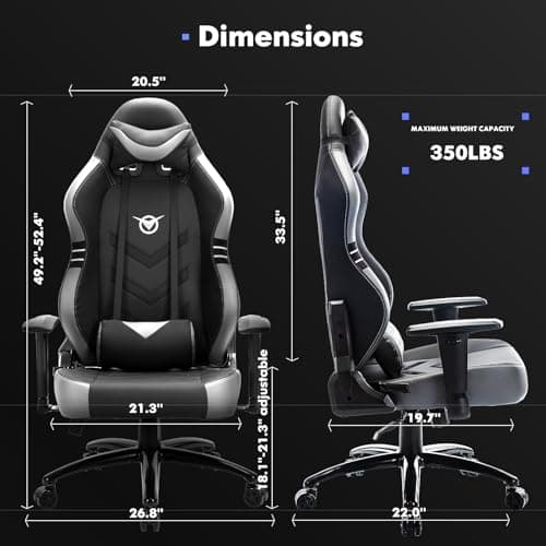 COLAMY Big and Tall Gaming Chair -Computer Gamer Chair, Ergonomic High Back PC Chair with Wide Seat for Adult Black 9