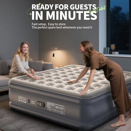 InnoTruth Cal King Air Mattress with Built in Pump, Keep Feet from Dangling, Extra Length Inflatable Blow up Mattress, Luxury Comfort for People(190CM Height), Ideal for Guest & Home, 700lbs 6