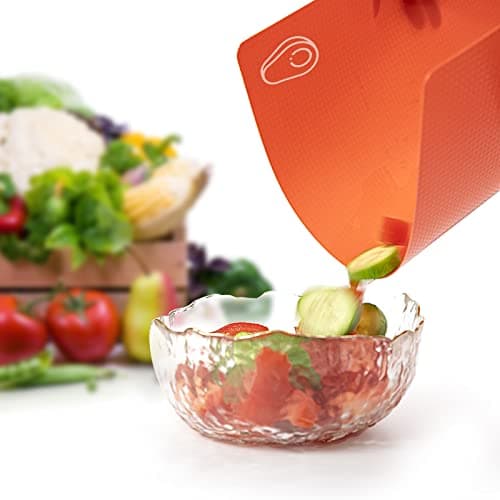 Goodluck 5 Pieces Flexible Cutting Boards, BPA Free Plastic Cutting Boards for Kitchen, Non Slip Cutting Mat for Meat and Vegetables 5