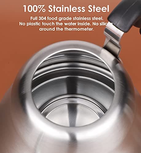 Tea Kettle for Stovetop, Barista's Choice Gooseneck Pour Over with Flow Control, Food Grade Stainless Steel Water Kettle, Tea Pot for Home & Kitchen - Small 28oz, Silver 3