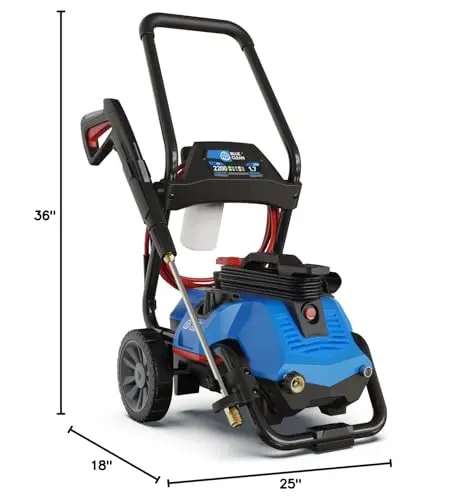 AR Blue Clean BC2N1HSS Electric Pressure Washer-2300 PSI, 1.7 GPM, 13 Amps Quick Connect Accessories, 2 in 1 Detachable Cart, On Board Storage, Portable Pressure Washer, High Pressure, Car, Patio 17